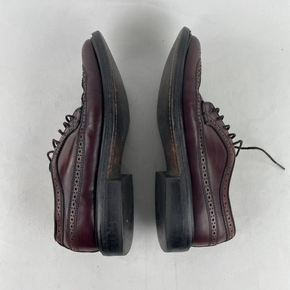 Dexter Vintage Mens Size 8 D Wingtip Longwing Burgundy Leather Oxford Shoes